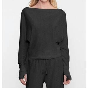 NEW ENZA COSTA cashmere dolman top in charcoal
